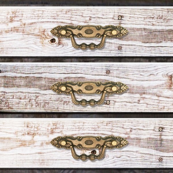 FUXXER® - 2x Antik Griffe klappbar | Schubladen, Kommoden | Bronze Design 10,5 x 2cm, 2er Set